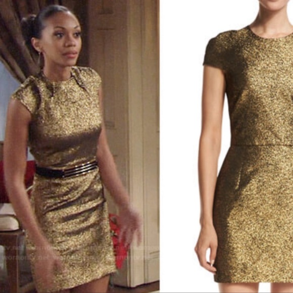 Diane Von Furstenberg Dresses & Skirts - Diane Von Furstenberg Hadlie Two Mini Gold Dress sz 4